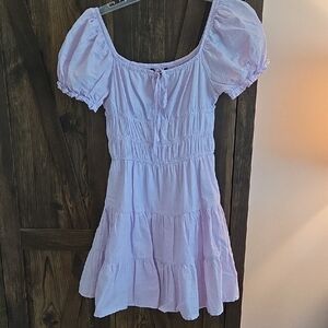 SHEIN Lilac Puff Sleeve Midi Dress